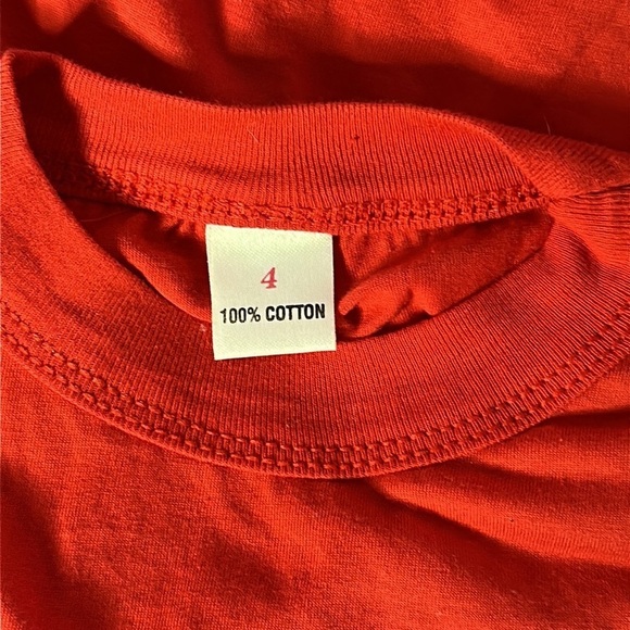 Paris Eiffel Tower Red Short Sleeve Cotton Tee Embroidered Size 4 Girls Top - Picture 4 of 4